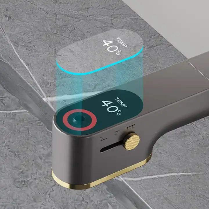 Dijital Ekranlı Akıllı Musluk | LED Sıcaklık Göstergeli Dokunmatik Evye Bataryası