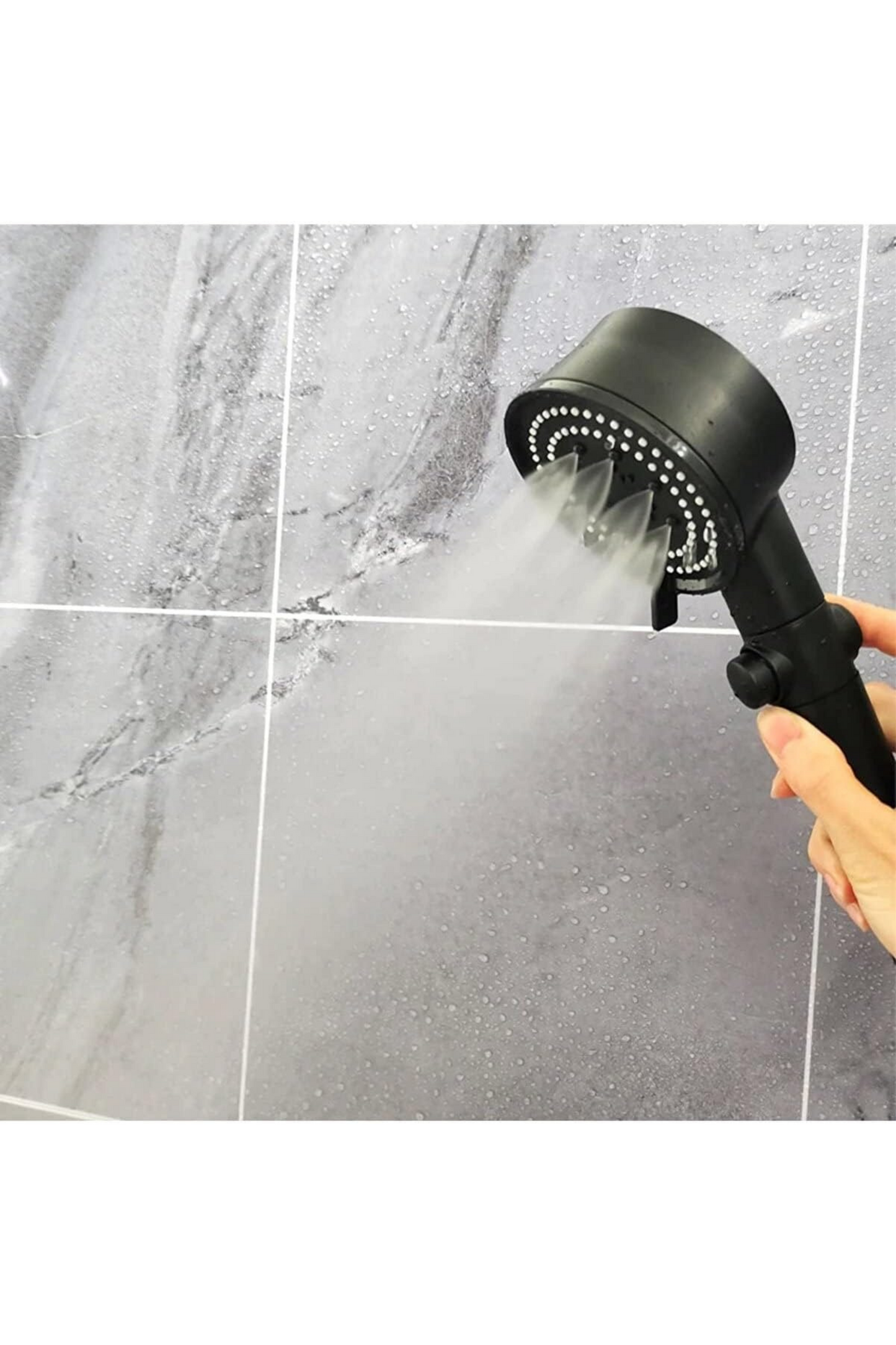 5 Modlu Pervaneli Duş Başlığı – Turbo Basınçlı, Stop Butonlu, Renkli Fanlı, Su Tasarruflu