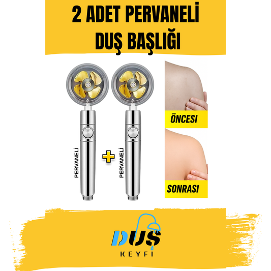 Duş Keyfi® 2 Adet Pervaneli Duş Başlığı | Yüksek Basınç & Su Tasarrufu