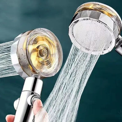 Turbo Basınçlı Pervaneli Duş Başlığı – Filtreli, Su Tasarruflu, Kristal Tasarım