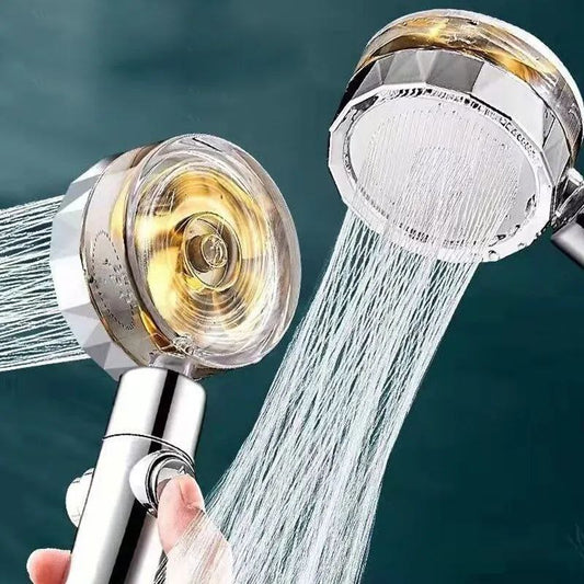 Turbo Basınçlı Pervaneli Duş Başlığı – Filtreli, Su Tasarruflu, Kristal Tasarım