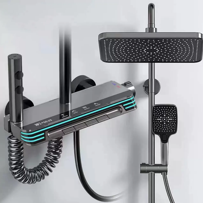 Dijital Piyano Duş Seti Bataryası LED Ekranlı Modern Duş Sistemi