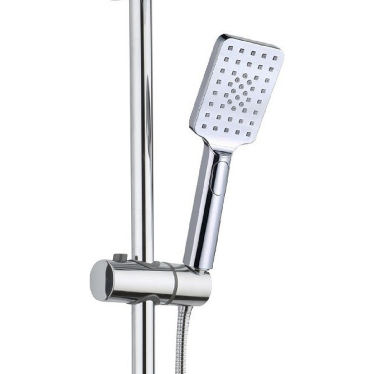 Kare Tepe Duş Seti | Krom Başlık & El Duşu Fonksiyonlu | Premium Seri